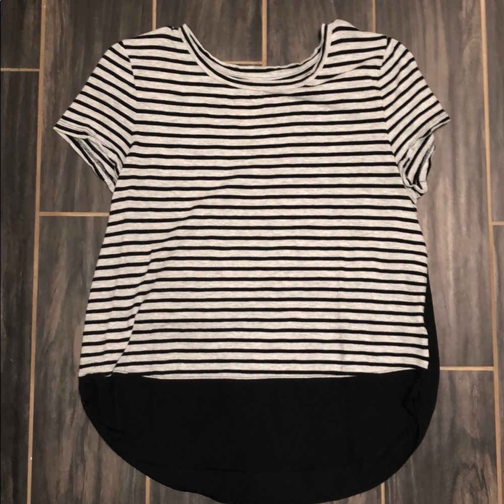 EXPRESS black and gray striped top